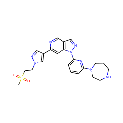 CS(=O)(=O)CCn1cc(-c2cc3c(cn2)cnn3-c2cccc(N3CCCNCC3)n2)cn1 ZINC000211046978