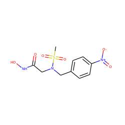 CS(=O)(=O)N(CC(=O)NO)Cc1ccc([N+](=O)[O-])cc1 ZINC000013808242