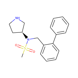 CS(=O)(=O)N(Cc1ccccc1-c1ccccc1)[C@H]1CCNC1 ZINC000040405856