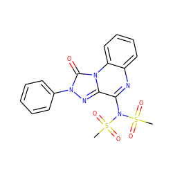 CS(=O)(=O)N(c1nc2ccccc2n2c(=O)n(-c3ccccc3)nc12)S(C)(=O)=O ZINC000040940495