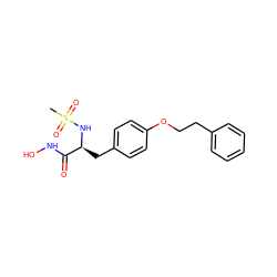 CS(=O)(=O)N[C@@H](Cc1ccc(OCCc2ccccc2)cc1)C(=O)NO ZINC000095563154