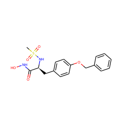 CS(=O)(=O)N[C@@H](Cc1ccc(OCc2ccccc2)cc1)C(=O)NO ZINC000095562065