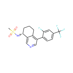 CS(=O)(=O)N[C@@H]1CCCc2c(-c3ccc(C(F)(F)F)cc3F)cncc21 ZINC000205712469