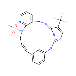 CS(=O)(=O)N1C/C=C/c2cccc(c2)NC2=NC=C(C(F)(F)F)C(=NCc3cccnc31)N2 ZINC001772588981