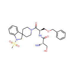 CS(=O)(=O)N1CC2(CCN(C(=O)[C@@H](COCc3ccccc3)NC(=O)[C@@H](N)CO)CC2)c2ccccc21 ZINC000029569029