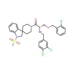 CS(=O)(=O)N1CC2(CCN(C(=O)[C@H](COCc3ccccc3Cl)NCc3ccc(Cl)c(Cl)c3)CC2)c2ccccc21 ZINC000029487677