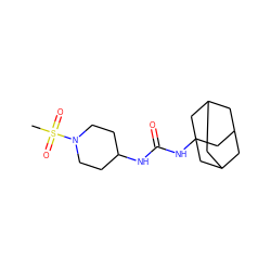 CS(=O)(=O)N1CCC(NC(=O)NC23CC4CC(CC(C4)C2)C3)CC1 ZINC000042840485