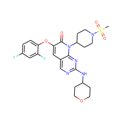 CS(=O)(=O)N1CCC(n2c(=O)c(Oc3ccc(F)cc3F)cc3cnc(NC4CCOCC4)nc32)CC1 ZINC000071315801