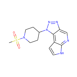 CS(=O)(=O)N1CCC(n2nnc3cnc4[nH]ccc4c32)CC1 ZINC000096271466