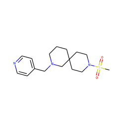 CS(=O)(=O)N1CCC2(CCCN(Cc3ccncc3)C2)CC1 ZINC000003956332