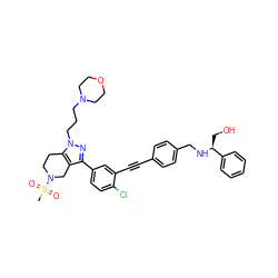 CS(=O)(=O)N1CCc2c(c(-c3ccc(Cl)c(C#Cc4ccc(CN[C@@H](CO)c5ccccc5)cc4)c3)nn2CCCN2CCOCC2)C1 ZINC000049694667