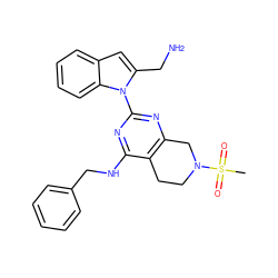 CS(=O)(=O)N1CCc2c(nc(-n3c(CN)cc4ccccc43)nc2NCc2ccccc2)C1 ZINC000219003975