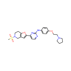 CS(=O)(=O)N1CCc2oc(-c3ccnc(Nc4ccc(OCCN5CCCC5)cc4)n3)cc2C1 ZINC000205921490