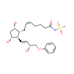 CS(=O)(=O)NC(=O)CCC/C=C\C[C@H]1[C@@H](O)C[C@@H](O)[C@@H]1/C=C/[C@@H](O)COc1ccccc1 ZINC000028766531