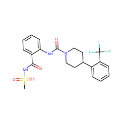 CS(=O)(=O)NC(=O)c1ccccc1NC(=O)N1CCC(c2ccccc2C(F)(F)F)CC1 ZINC000299837736