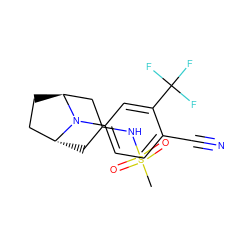 CS(=O)(=O)NC1C[C@@H]2CC[C@@H](C1)N2c1ccc(C#N)c(C(F)(F)F)c1 ZINC000299867277