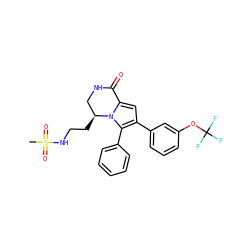 CS(=O)(=O)NCC[C@H]1CNC(=O)c2cc(-c3cccc(OC(F)(F)F)c3)c(-c3ccccc3)n21 ZINC000207254511