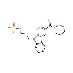 CS(=O)(=O)NCCCn1c2ccccc2c2cc(C(=O)N3CCCCC3)ccc21 ZINC000096938375