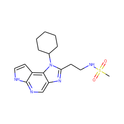 CS(=O)(=O)NCCc1nc2cnc3[nH]ccc3c2n1C1CCCCC1 ZINC000095563431