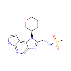 CS(=O)(=O)NCc1nc2cnc3[nH]ccc3c2n1[C@@H]1CCCOC1 ZINC000095561399