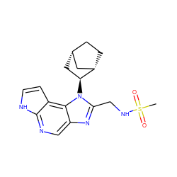 CS(=O)(=O)NCc1nc2cnc3[nH]ccc3c2n1[C@H]1C[C@@H]2CC[C@H]1C2 ZINC000095561885