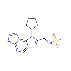 CS(=O)(=O)NCc1nc2cnc3[nH]ccc3c2n1C1CCCC1 ZINC000095559317