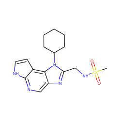 CS(=O)(=O)NCc1nc2cnc3[nH]ccc3c2n1C1CCCCC1 ZINC000095561012