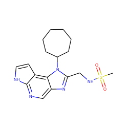 CS(=O)(=O)NCc1nc2cnc3[nH]ccc3c2n1C1CCCCCC1 ZINC000095558536