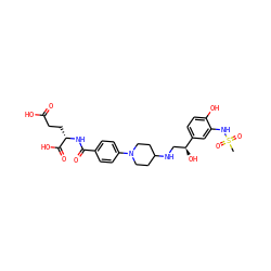 CS(=O)(=O)Nc1cc([C@@H](O)CNC2CCN(c3ccc(C(=O)N[C@@H](CCC(=O)O)C(=O)O)cc3)CC2)ccc1O ZINC000029232352