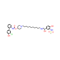 CS(=O)(=O)Nc1cc([C@@H](O)CNCCCCCCCCCCCN2CCC(OC(=O)Nc3ccccc3-c3ccc(O)c(Cl)c3)CC2)ccc1O ZINC000169323324