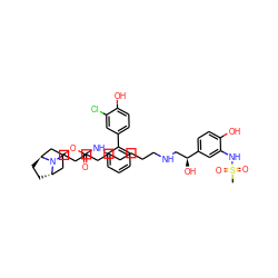 CS(=O)(=O)Nc1cc([C@@H](O)CNCCCCCCCCCN2[C@H]3CC[C@H]2CC(OC(=O)Nc2ccccc2-c2ccc(O)c(Cl)c2)C3)ccc1O ZINC000169323342