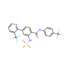 CS(=O)(=O)Nc1cc(-c2ncccc2C(F)(F)F)ccc1C(=O)Nc1ccc(C(F)(F)F)cc1 ZINC000038149577