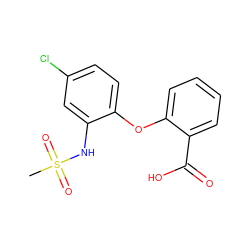 CS(=O)(=O)Nc1cc(Cl)ccc1Oc1ccccc1C(=O)O ZINC000053314277