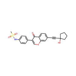 CS(=O)(=O)Nc1ccc(-c2coc3cc(C#CC4(O)CCCC4)ccc3c2=O)cc1 ZINC000169700845