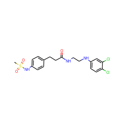 CS(=O)(=O)Nc1ccc(CCC(=O)NCCNc2ccc(Cl)c(Cl)c2)cc1 ZINC000045340029