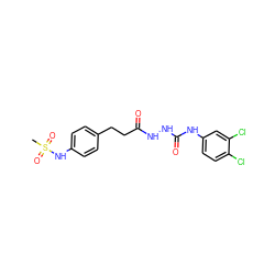 CS(=O)(=O)Nc1ccc(CCC(=O)NNC(=O)Nc2ccc(Cl)c(Cl)c2)cc1 ZINC000045340379