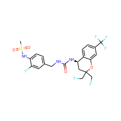 CS(=O)(=O)Nc1ccc(CNC(=O)N[C@@H]2CC(CF)(CF)Oc3cc(C(F)(F)F)ccc32)cc1F ZINC000169704427