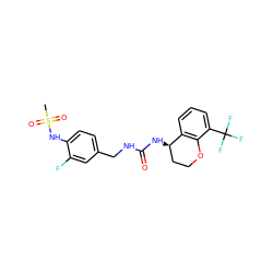 CS(=O)(=O)Nc1ccc(CNC(=O)N[C@@H]2CCOc3c2cccc3C(F)(F)F)cc1F ZINC000169704446