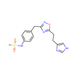 CS(=O)(=O)Nc1ccc(Cc2noc(CCc3c[nH]cn3)n2)cc1 ZINC000027895130