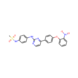 CS(=O)(=O)Nc1ccc(Nc2nccc(-c3ccc(Oc4ccccc4[N+](=O)[O-])cc3)n2)cc1 ZINC001772622131