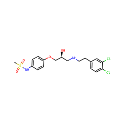 CS(=O)(=O)Nc1ccc(OC[C@@H](O)CNCCc2ccc(Cl)c(Cl)c2)cc1 ZINC000038347206