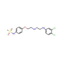 CS(=O)(=O)Nc1ccc(OCCNCCNc2ccc(Cl)c(Cl)c2)cc1 ZINC000045354360