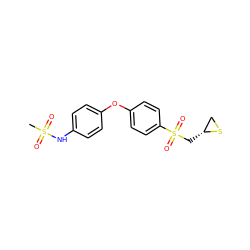 CS(=O)(=O)Nc1ccc(Oc2ccc(S(=O)(=O)C[C@@H]3CS3)cc2)cc1 ZINC000038239091