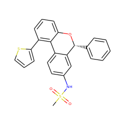 CS(=O)(=O)Nc1ccc2c(c1)[C@@H](c1ccccc1)Oc1cccc(-c3cccs3)c1-2 ZINC000026182701