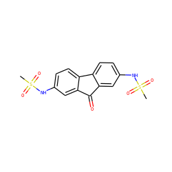 CS(=O)(=O)Nc1ccc2c(c1)C(=O)c1cc(NS(C)(=O)=O)ccc1-2 ZINC000653787389