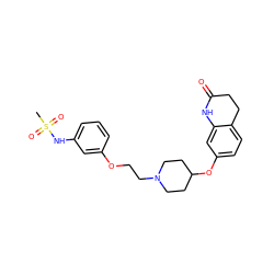 CS(=O)(=O)Nc1cccc(OCCN2CCC(Oc3ccc4c(c3)NC(=O)CC4)CC2)c1 ZINC000049052484