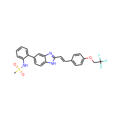 CS(=O)(=O)Nc1ccccc1-c1ccc2[nH]c(/C=C/c3ccc(OCC(F)(F)F)cc3)nc2c1 ZINC000117151181