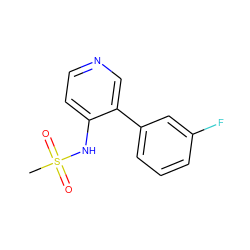 CS(=O)(=O)Nc1ccncc1-c1cccc(F)c1 ZINC001772653643