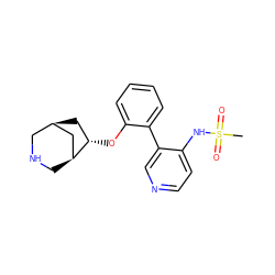 CS(=O)(=O)Nc1ccncc1-c1ccccc1O[C@H]1C[C@@H]2CNC[C@H]1C2 ZINC000058540719