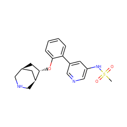 CS(=O)(=O)Nc1cncc(-c2ccccc2O[C@H]2C[C@@H]3CNC[C@H]2C3)c1 ZINC000058538084